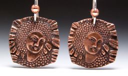 Sunflower Earrings Patina Relic